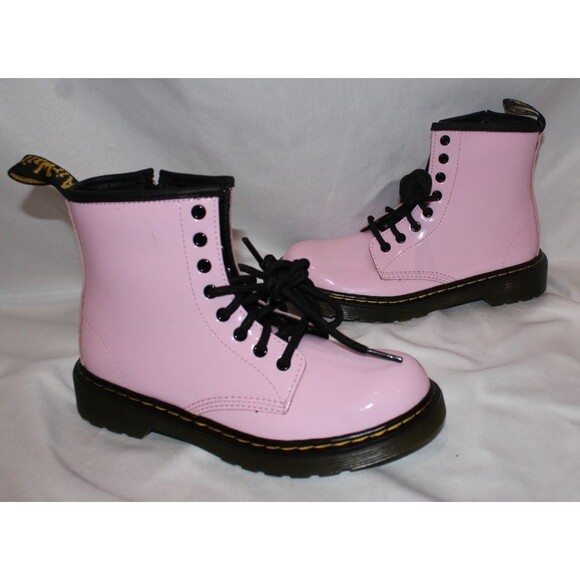Dr. Martens 1460 Patent Leather Lace Up Boots PINK SZ 2  NWOB - Picture 2 of 5